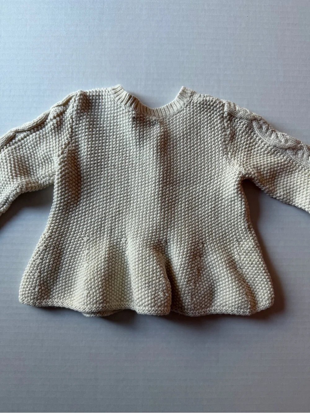 Baby Gap Cream Cable Knit Swing Cardigan Sweater 6-12M